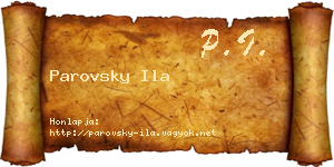 Parovsky Ila névjegykártya